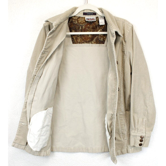 Bill Blass Women Corduroy Blazer Jacket Size L Stretch Cream Button Front Pocket - Picture 5 of 13